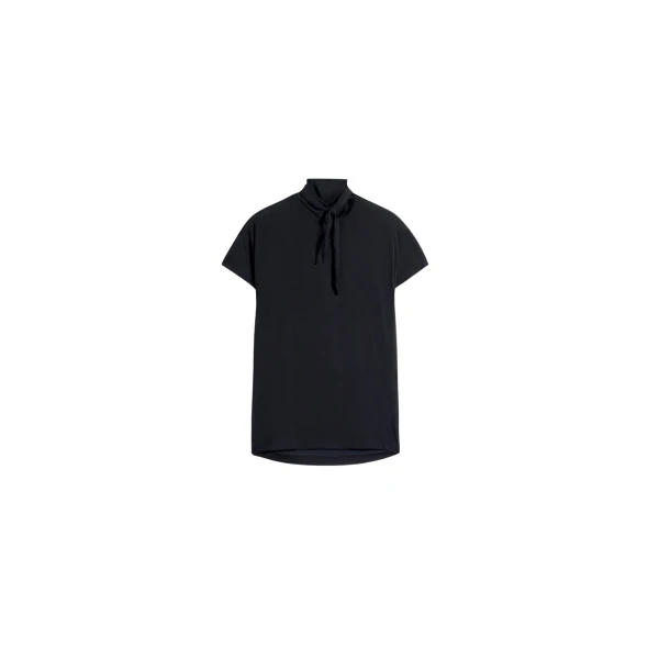 Lemaire Short Sleeve Foulard Top in Viscose Cotton Jersey - Tops - Parisian Minimalist Luxury at Luxury Shoes 