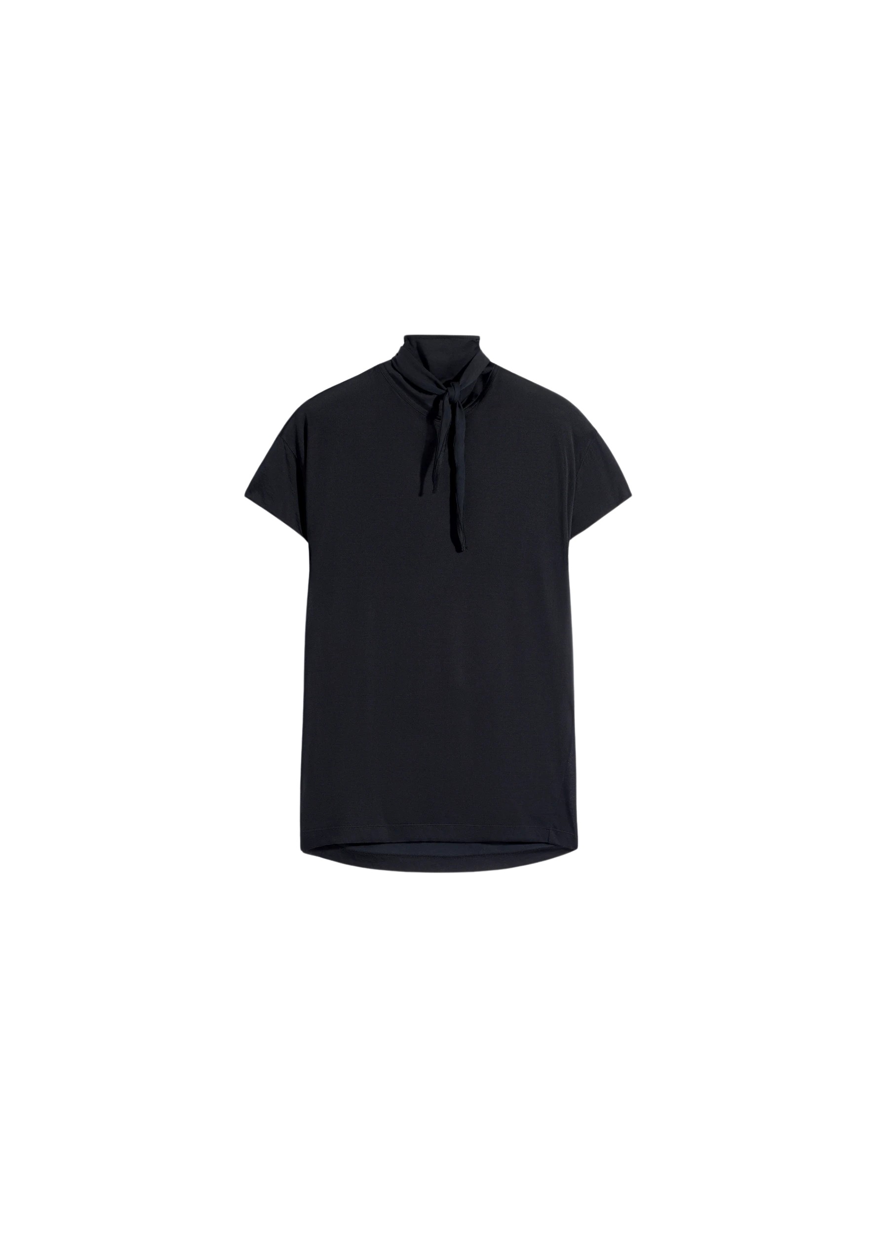 Lemaire Short Sleeve Foulard Top in Viscose Cotton Jersey - Tops - Parisian Minimalist Luxury at Luxury Shoes 