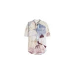 Lemaire Short Sleeve Shirt with Foulard in Aquarel Printed Cotton - Tops - Parisian Minimalist Luxury at Luxury Shoes 