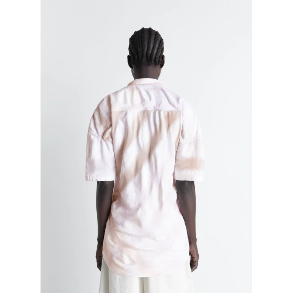 Lemaire Short Sleeve Shirt with Foulard in Viscose Cotton - Tops - Parisian Minimalist Luxury at Luxury Shoes 