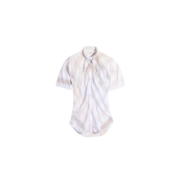 Lemaire Short Sleeve Shirt with Foulard in Viscose Cotton - Tops - Parisian Minimalist Luxury at Luxury Shoes 