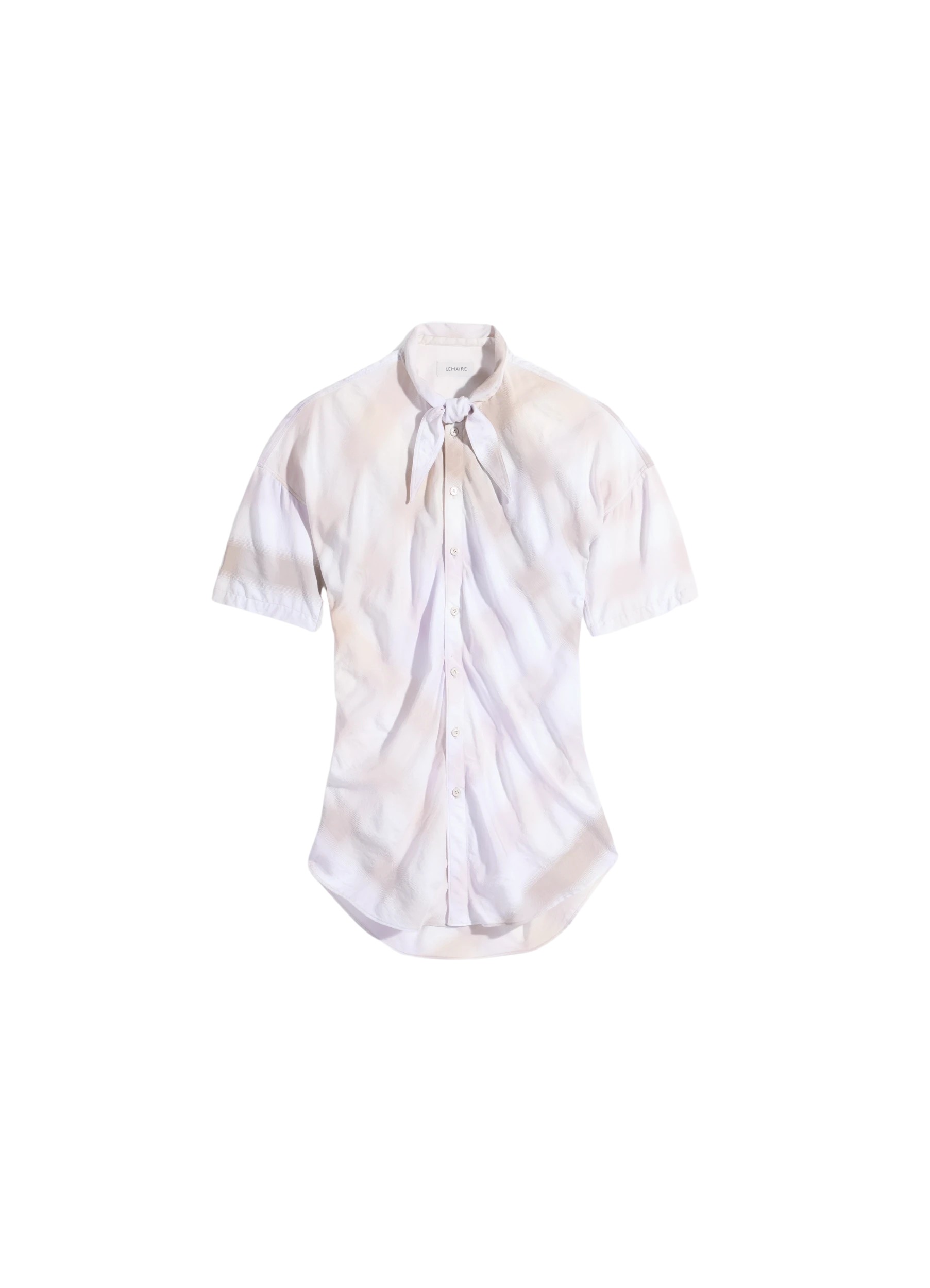Lemaire Short Sleeve Shirt with Foulard in Viscose Cotton - Tops - Parisian Minimalist Luxury at Luxury Shoes 