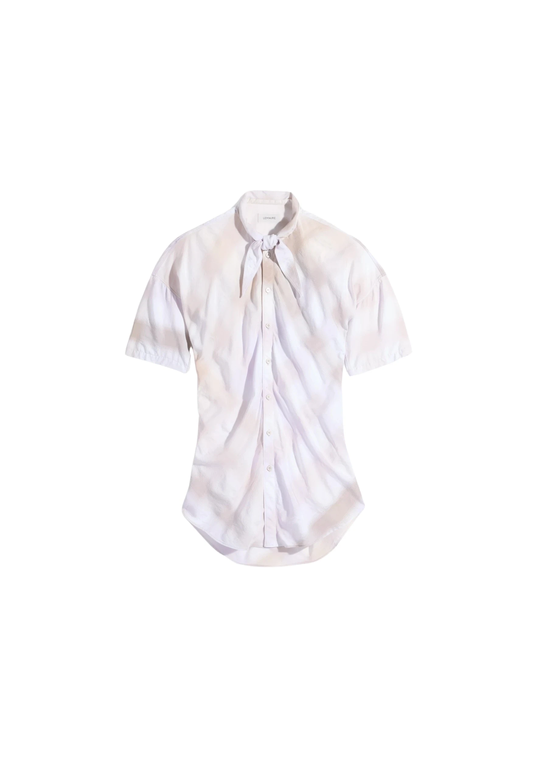 Lemaire-Short-Sleeve-Shirt-with-Foulard-in-Viscose-Cotton-coveti78907_nobg Lemaire Short Sleeve Shirt with Foulard in Viscose Cotton - Tops - Parisian Minimalist Luxury at Luxury Shoes