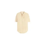 Lemaire Short Sleeve Shirt with Foulard in Washed Cotton Muslin - Tops - Parisian Minimalist Luxury at Luxury Shoes 