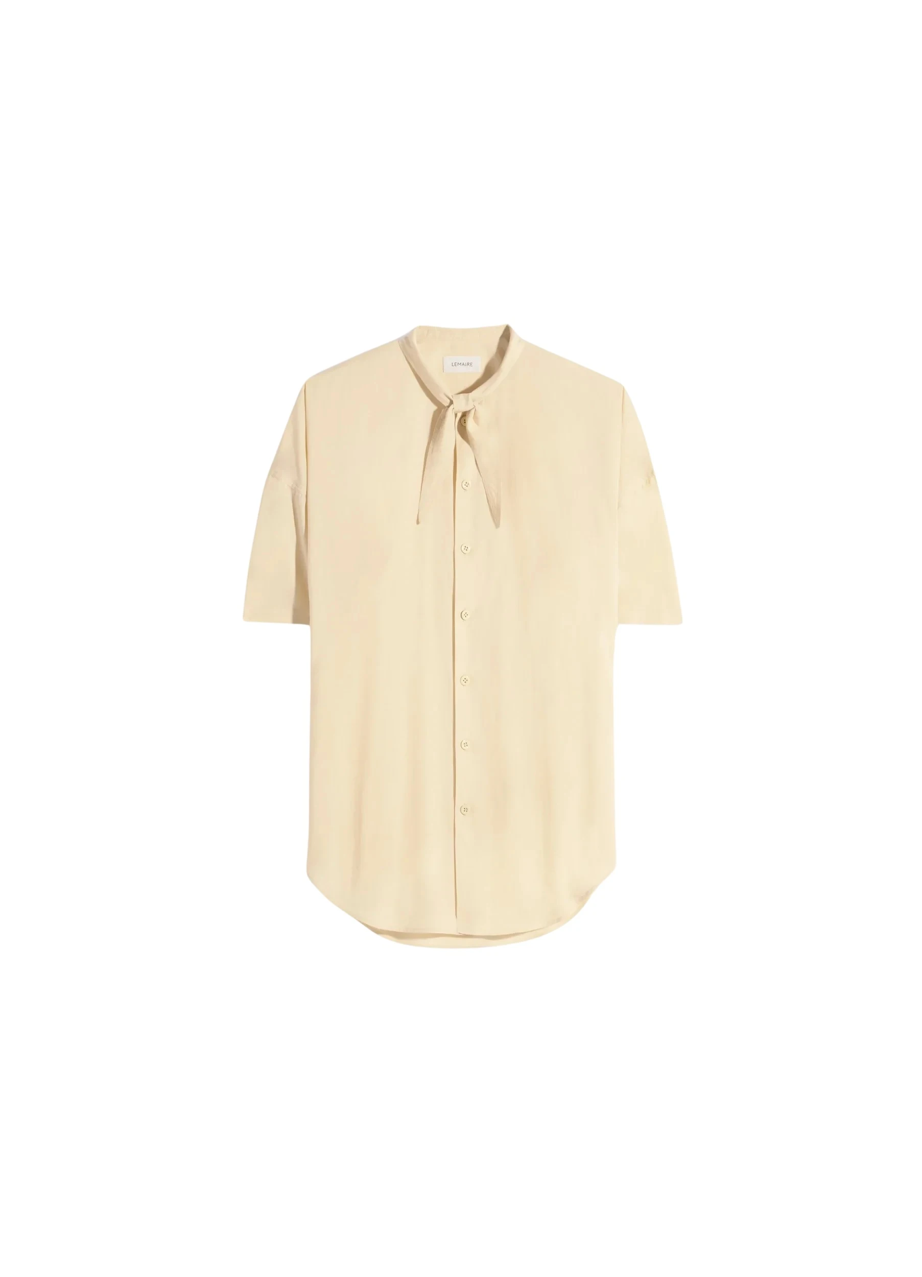 Lemaire-Short-Sleeve-Shirt-with-Foulard-in-Washed-Cotton-Muslin-coveti-627993_nobg Lemaire Short Sleeve Shirt with Foulard in Washed Cotton Muslin - Tops - Parisian Minimalist Luxury at Luxury Shoes