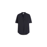 Lemaire Short Sleeve Shirt with Foulard in Washed Cotton Muslin - Tops - Parisian Minimalist Luxury at Luxury Shoes 