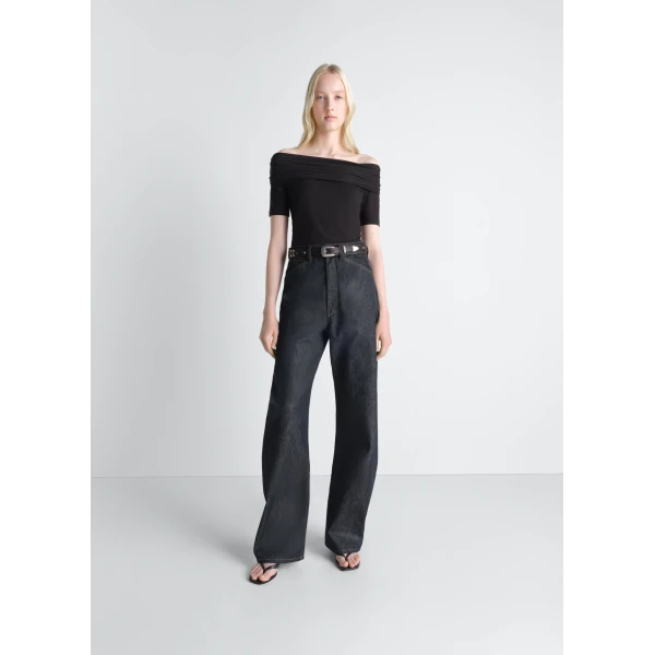 Lemaire Short Sleeve Twisted Top in Jersey - Tops - Parisian Minimalist Luxury at Luxury Shoes 