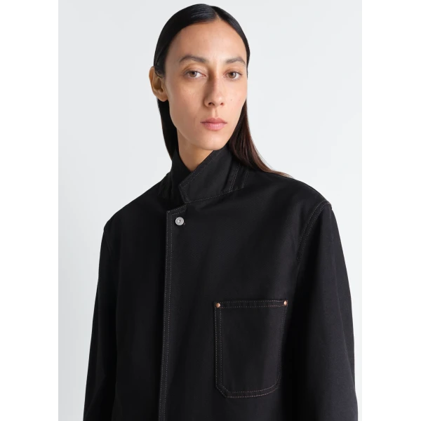 Lemaire Single Breasted Tailored Jacket in Denim - Jackets - Parisian Minimalist Luxury at Luxury Shoes 