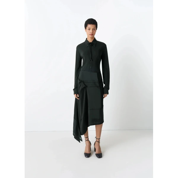 Lemaire Skirt with Pleats in Silk - Skirts - Parisian Minimalist Luxury at Luxury Shoes 