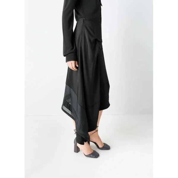 Lemaire Skirt with Pleats in Silk - Skirts - Parisian Minimalist Luxury at Luxury Shoes 