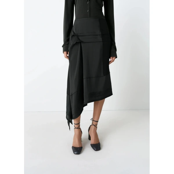 Lemaire Skirt with Pleats in Silk - Skirts - Parisian Minimalist Luxury at Luxury Shoes 