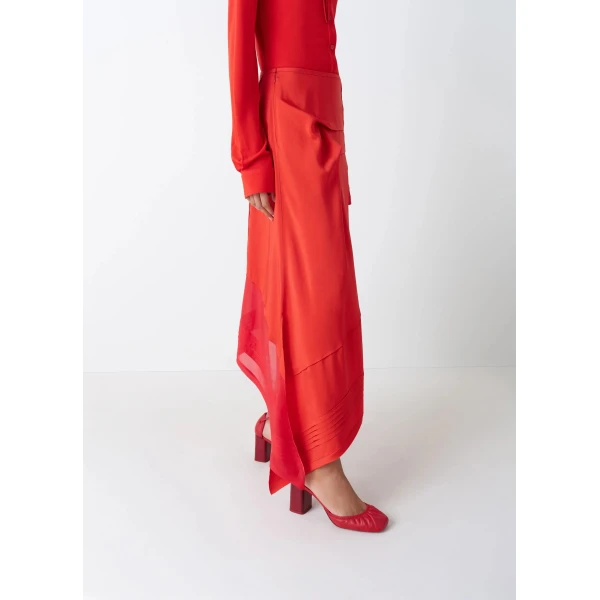 Lemaire Skirt with Pleats in Silk - Skirts - Parisian Minimalist Luxury at Luxury Shoes 