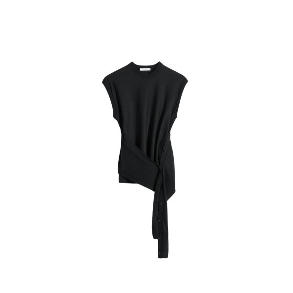 Lemaire Sleeveless Buttoned Top in Merino Blend - Tops - Parisian Minimalist Luxury at Luxury Shoes 