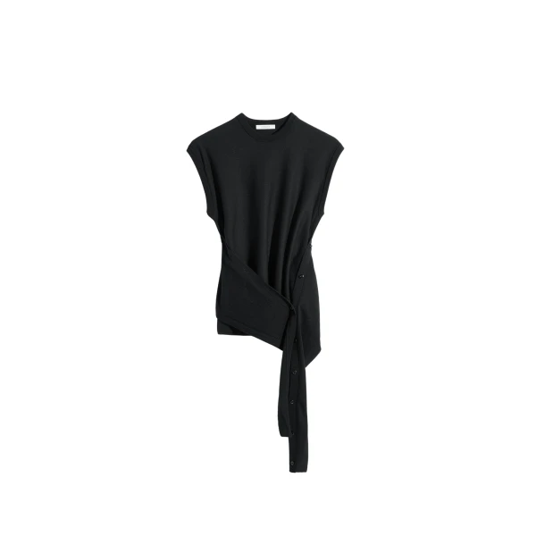 Lemaire Sleeveless Buttoned Top in Merino Blend - Tops - Parisian Minimalist Luxury at Luxury Shoes 