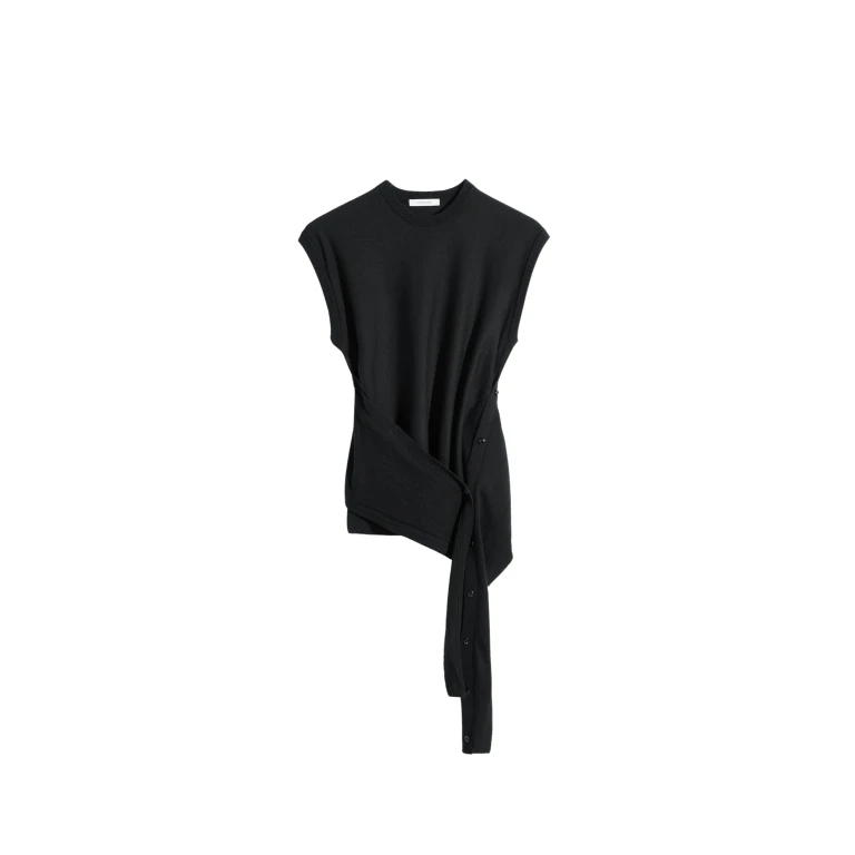 Lemaire Sleeveless Buttoned Top in Merino Blend - Tops - Parisian Minimalist Luxury at Luxury Shoes 