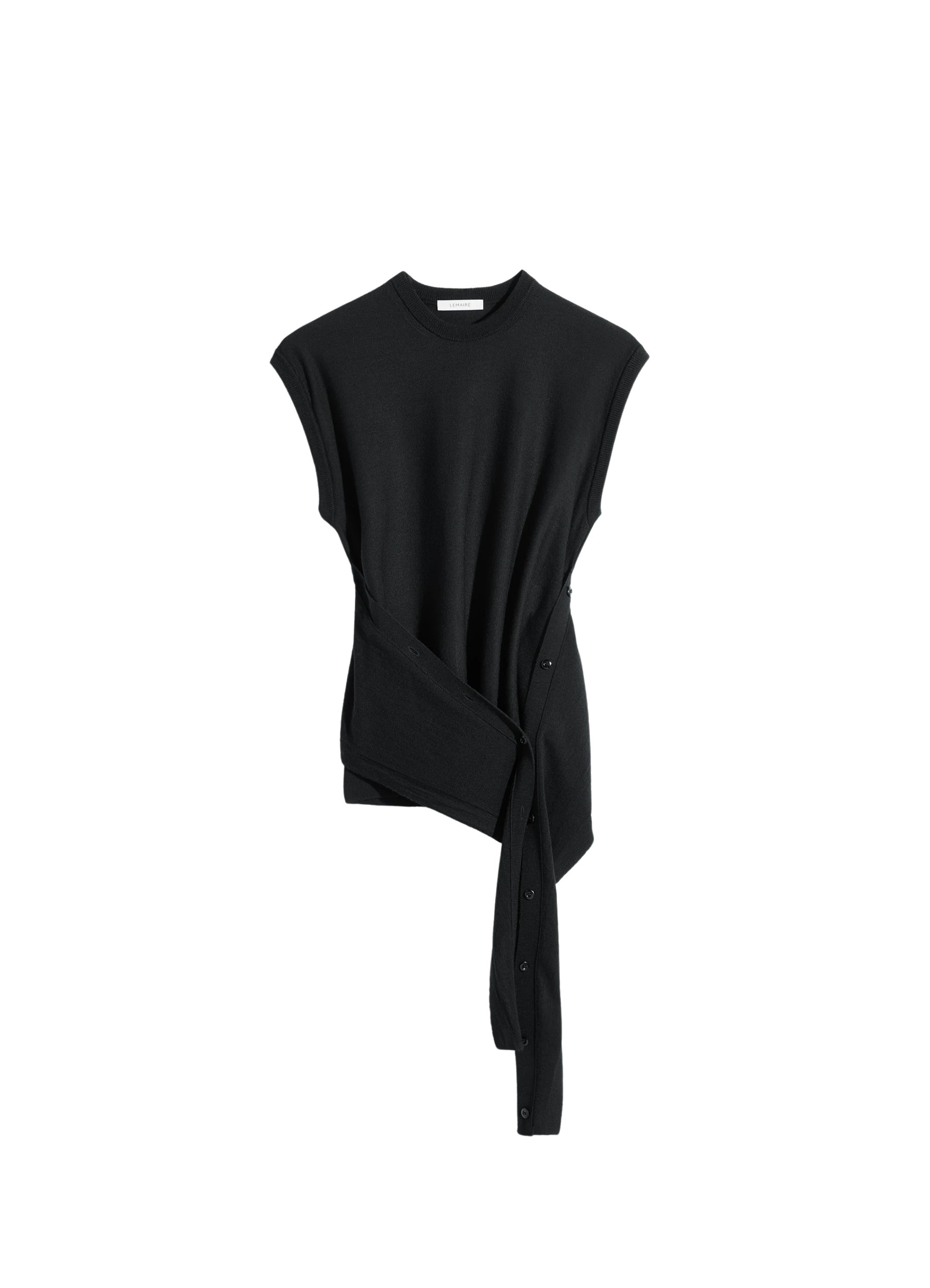 Lemaire Sleeveless Buttoned Top in Merino Blend - Tops - Parisian Minimalist Luxury at Luxury Shoes 