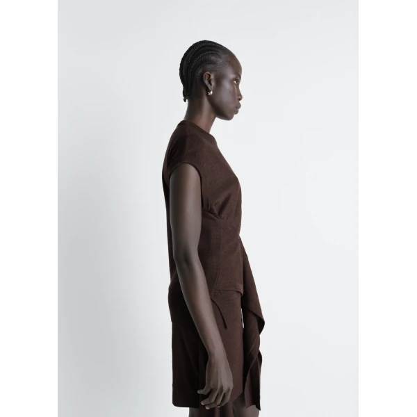 Lemaire Sleeveless Buttoned Top in Merino Blend - Tops - Parisian Minimalist Luxury at Luxury Shoes 