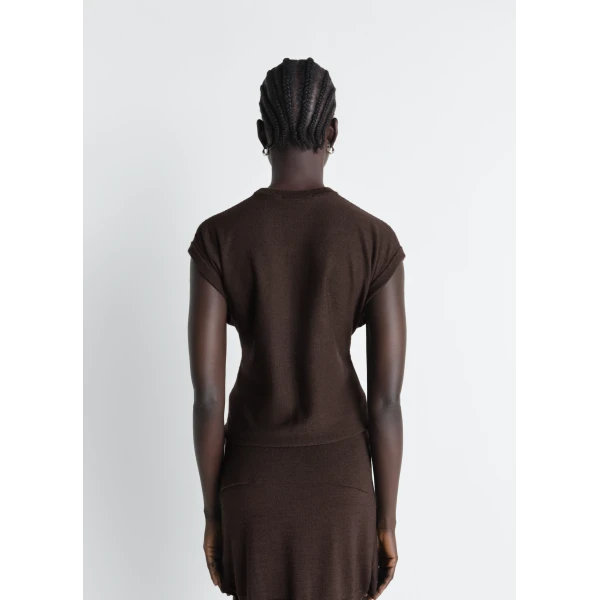 Lemaire Sleeveless Buttoned Top in Merino Blend - Tops - Parisian Minimalist Luxury at Luxury Shoes 