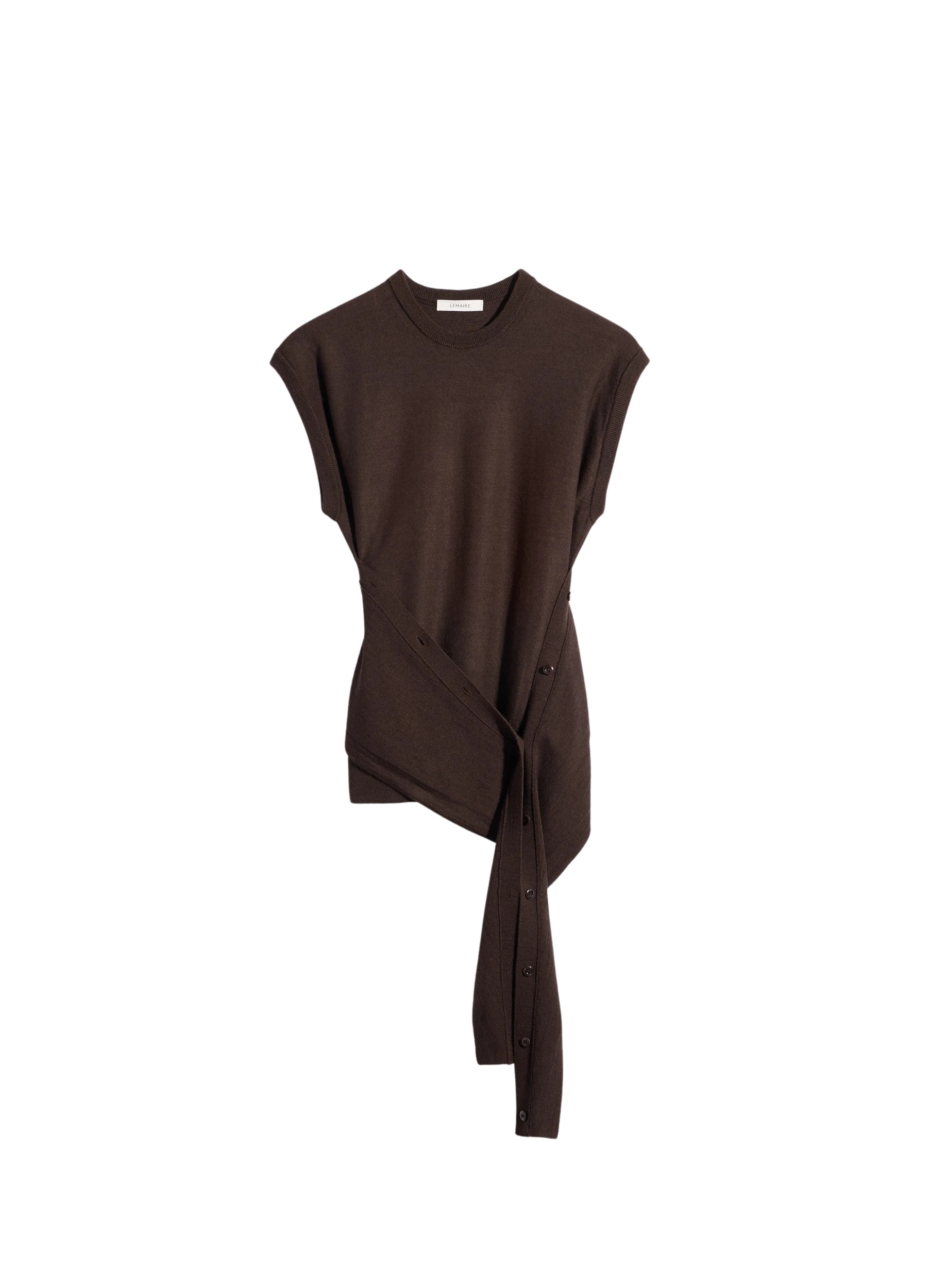 Lemaire Sleeveless Buttoned Top in Merino Blend - Tops - Parisian Minimalist Luxury at Luxury Shoes 