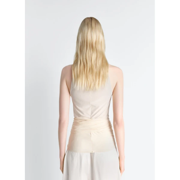 Lemaire Sleeveless Wrap Top in Viscose Crepe Jersey - Tops - Parisian Minimalist Luxury at Luxury Shoes 