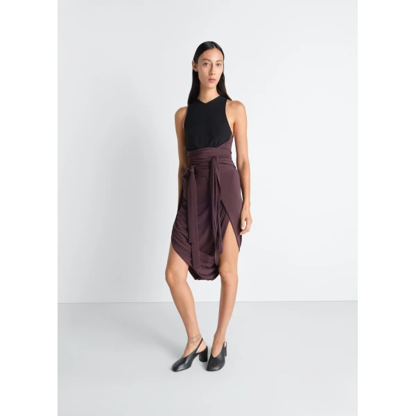 Lemaire Sleeveless Wrap Top in Viscose Crepe Jersey - Tops - Parisian Minimalist Luxury at Luxury Shoes 