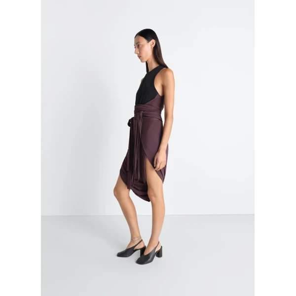 Lemaire Sleeveless Wrap Top in Viscose Crepe Jersey - Tops - Parisian Minimalist Luxury at Luxury Shoes 