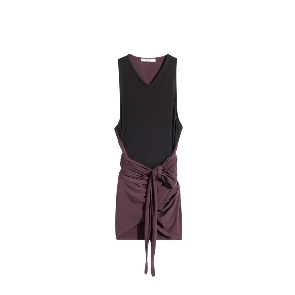 Lemaire Sleeveless Wrap Top in Viscose Crepe Jersey - Tops - Parisian Minimalist Luxury at Luxury Shoes 