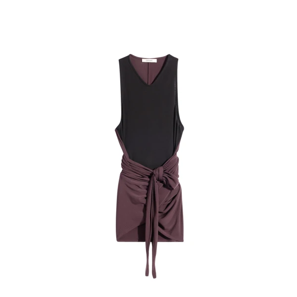 Lemaire Sleeveless Wrap Top in Viscose Crepe Jersey - Tops - Parisian Minimalist Luxury at Luxury Shoes 