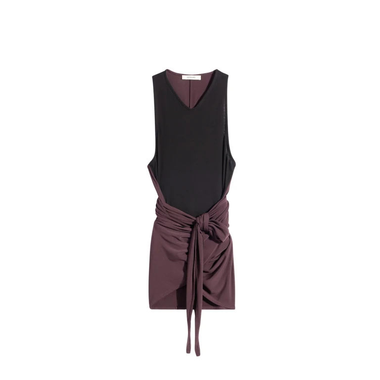 Lemaire Sleeveless Wrap Top in Viscose Crepe Jersey - Tops - Parisian Minimalist Luxury at Luxury Shoes 