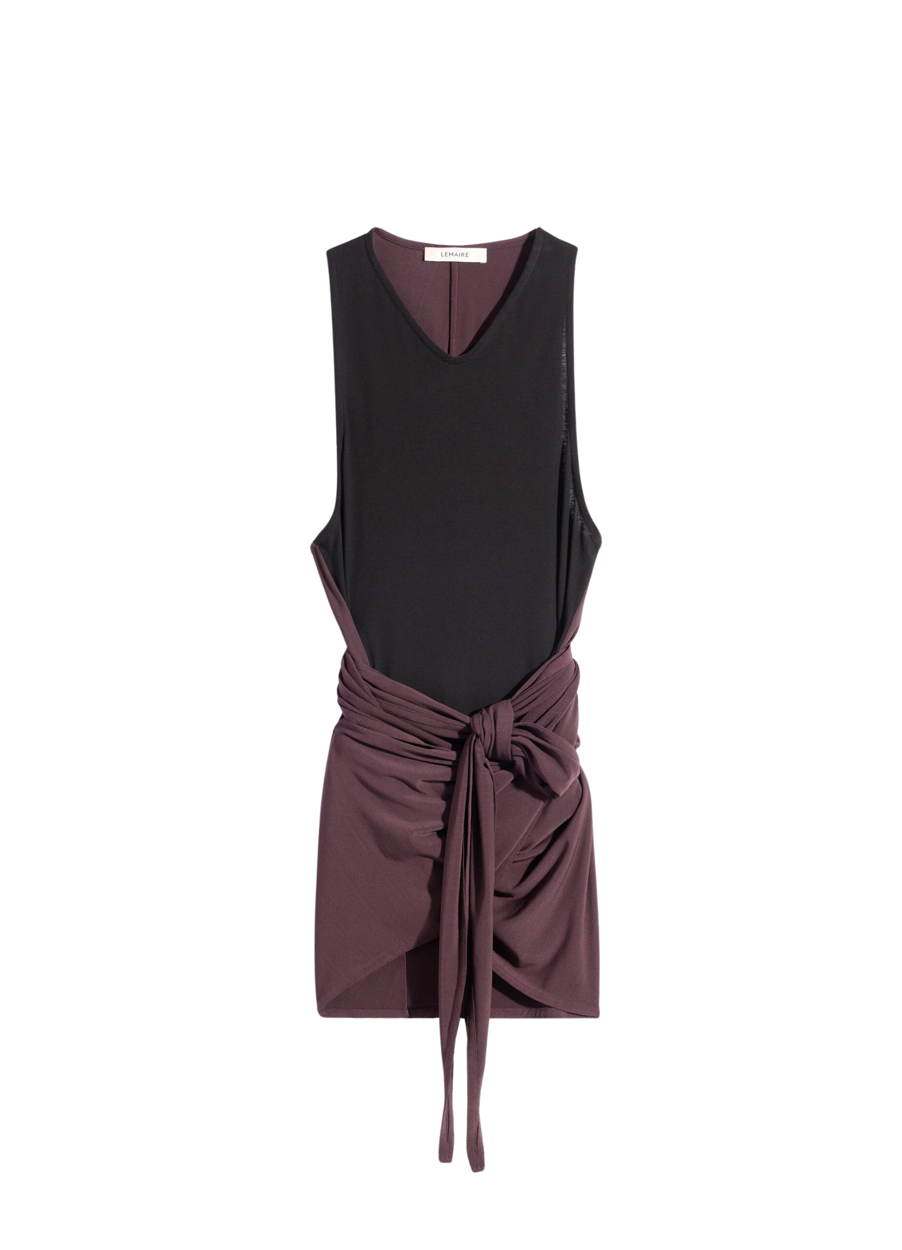 Lemaire Sleeveless Wrap Top in Viscose Crepe Jersey - Tops - Parisian Minimalist Luxury at Luxury Shoes 