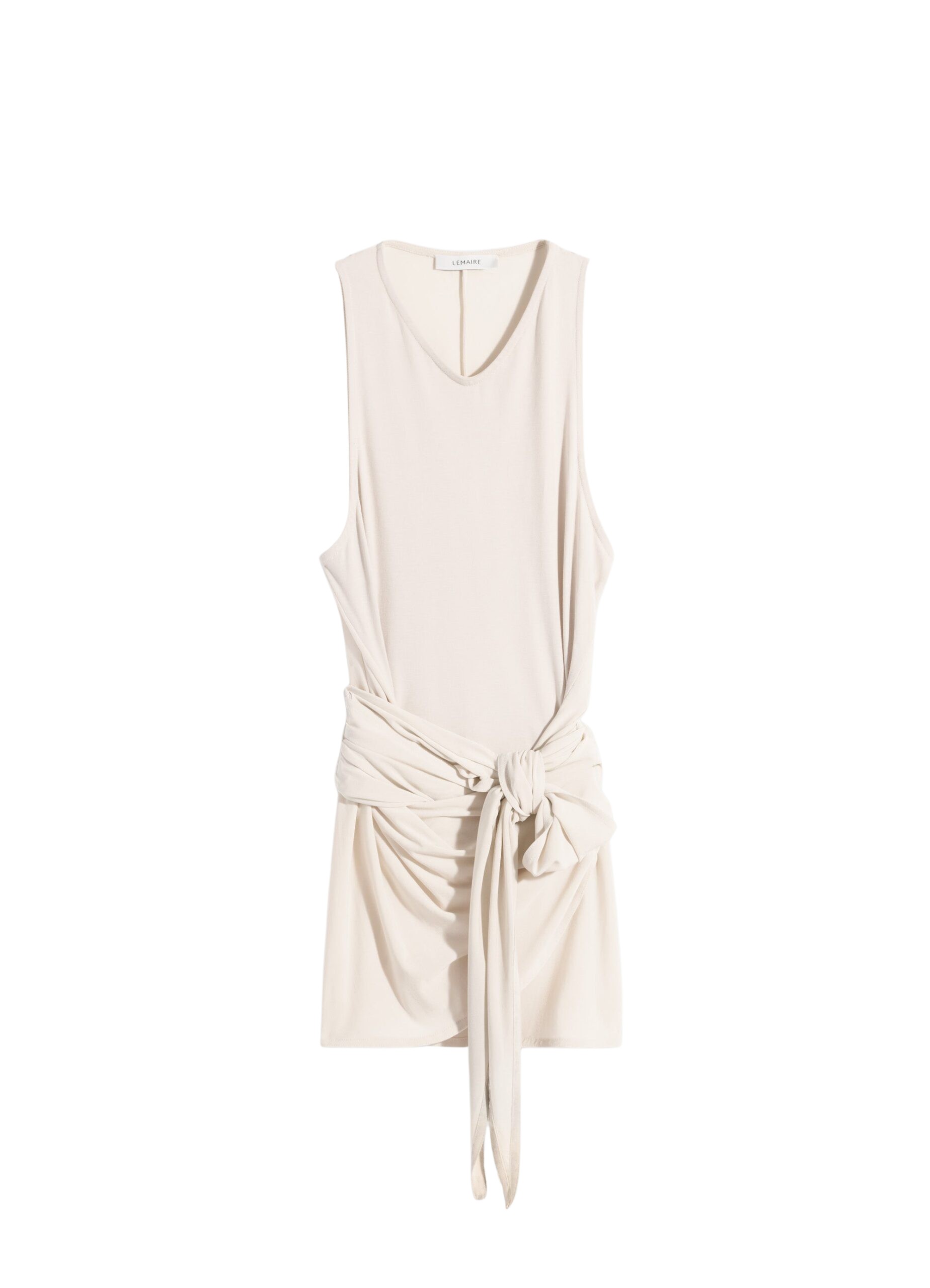 Lemaire Sleeveless Wrap Top in Viscose Crepe Jersey - Tops - Parisian Minimalist Luxury at Luxury Shoes 