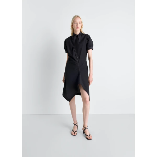 Lemaire Soft Collar Dress in Crepe Cotton - Dresses - Parisian Minimalist Luxury at Luxury Shoes 