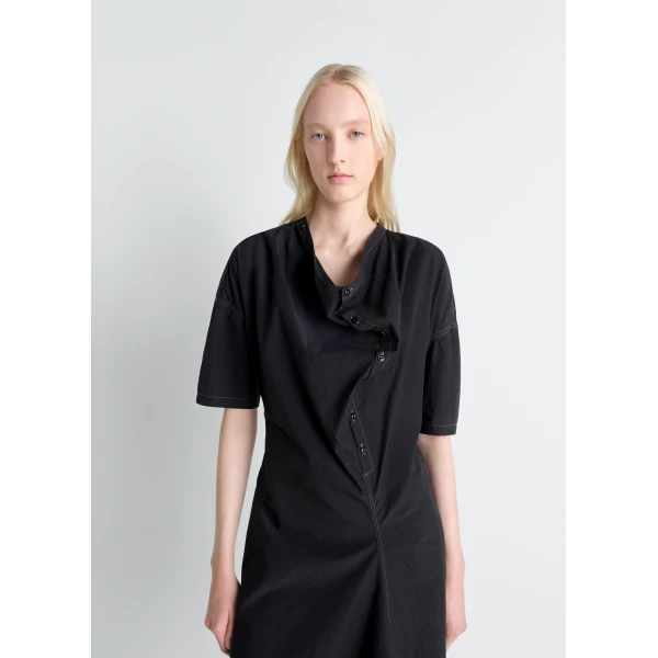 Lemaire Soft Collar Dress in Crepe Cotton - Dresses - Parisian Minimalist Luxury at Luxury Shoes 