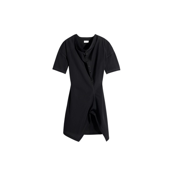 Lemaire Soft Collar Dress in Crepe Cotton - Dresses - Parisian Minimalist Luxury at Luxury Shoes 