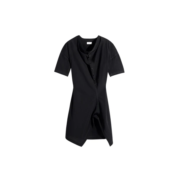 Lemaire Soft Collar Dress in Crepe Cotton - Dresses - Parisian Minimalist Luxury at Luxury Shoes 