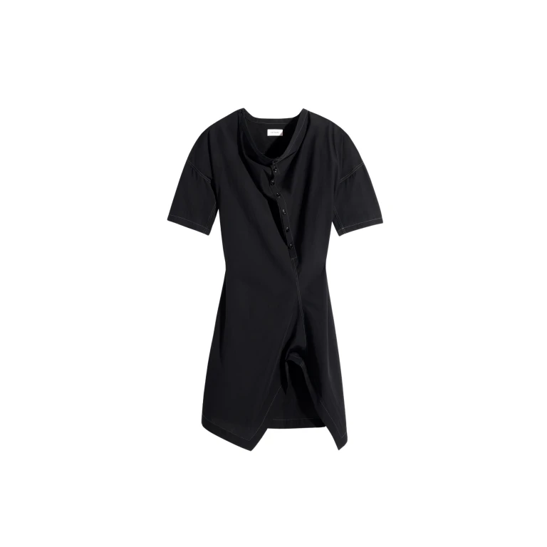 Lemaire Soft Collar Dress in Crepe Cotton - Dresses - Parisian Minimalist Luxury at Luxury Shoes 