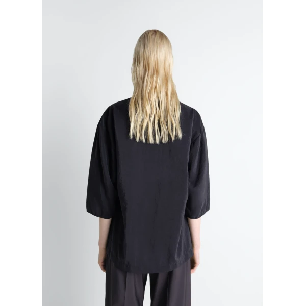 Lemaire Soft Collar Top in Dry Silk - Tops - Parisian Minimalist Luxury at Luxury Shoes 