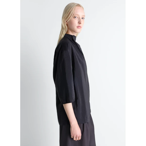 Lemaire Soft Collar Top in Dry Silk - Tops - Parisian Minimalist Luxury at Luxury Shoes 