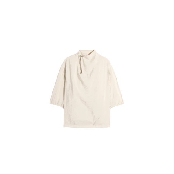 Lemaire Soft Collar Top in Dry Silk - Tops - Parisian Minimalist Luxury at Luxury Shoes 