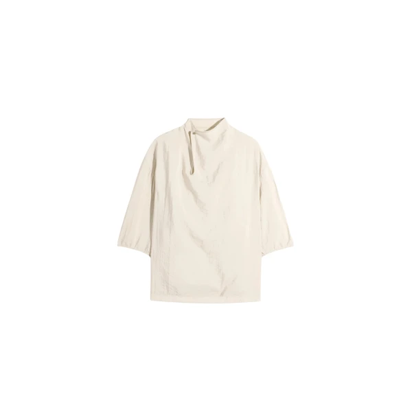 Lemaire Soft Collar Top in Dry Silk - Tops - Parisian Minimalist Luxury at Luxury Shoes 