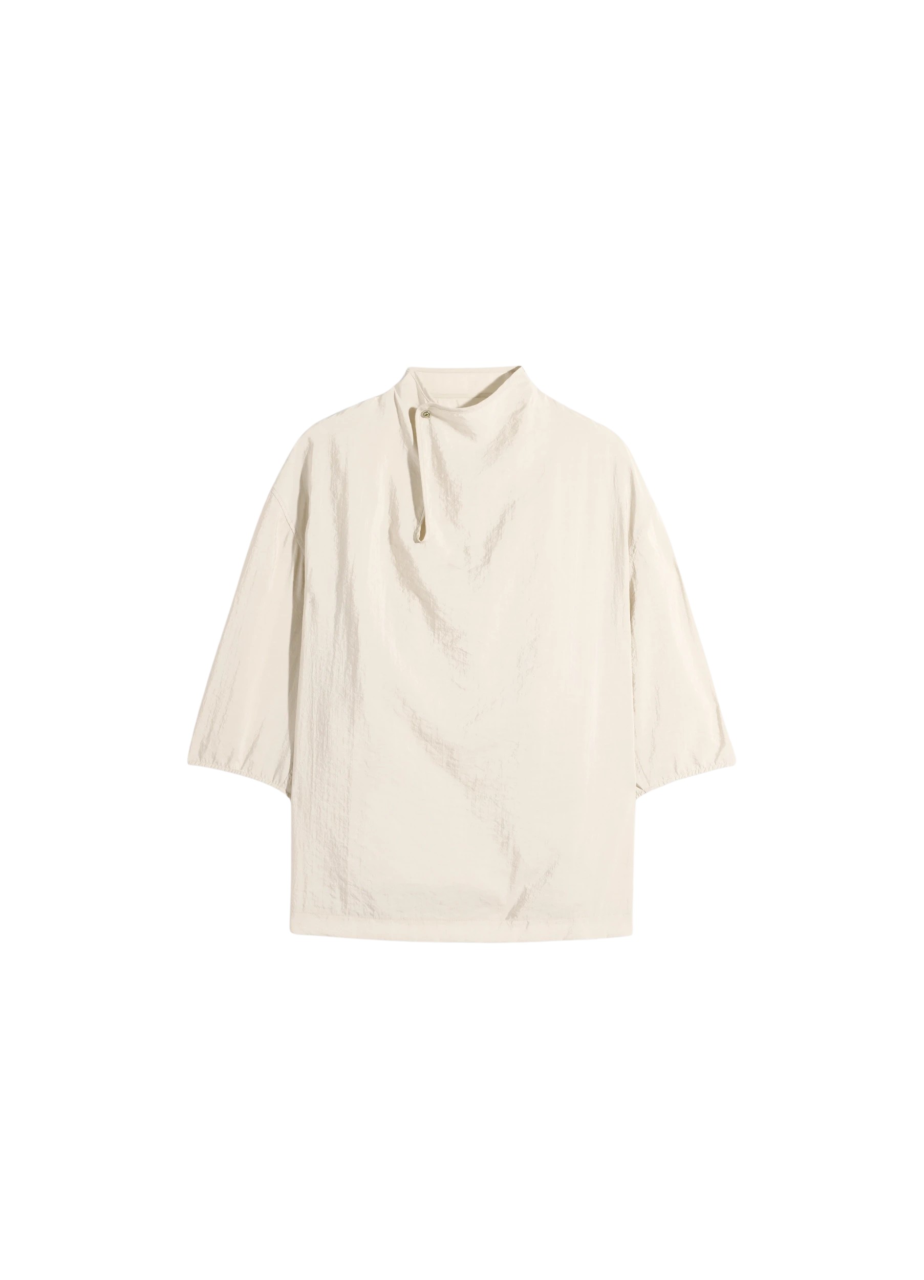Lemaire Soft Collar Top in Dry Silk - Tops - Parisian Minimalist Luxury at Luxury Shoes 