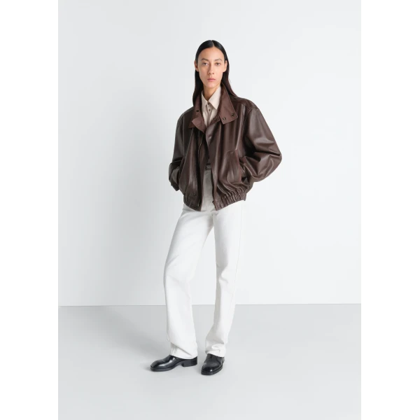 Lemaire Soft Leather Blouson in Leather - Jackets - Parisian Minimalist Luxury at Luxury Shoes 