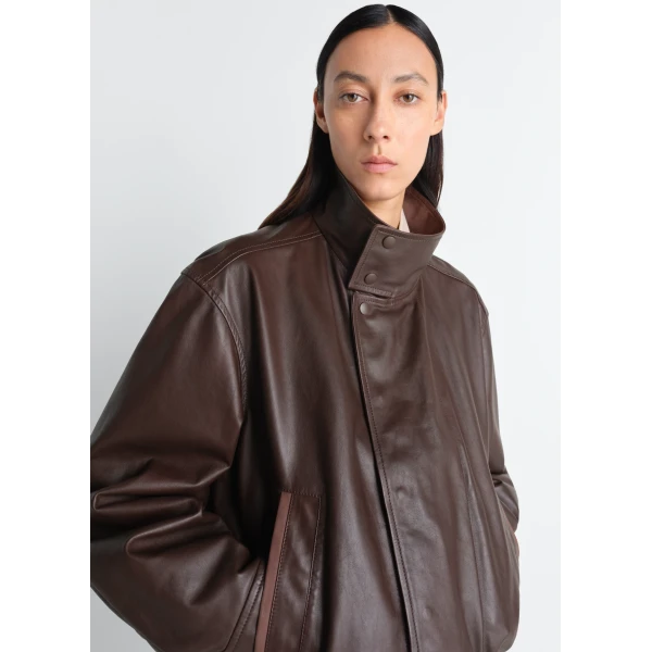 Lemaire Soft Leather Blouson in Leather - Jackets - Parisian Minimalist Luxury at Luxury Shoes 