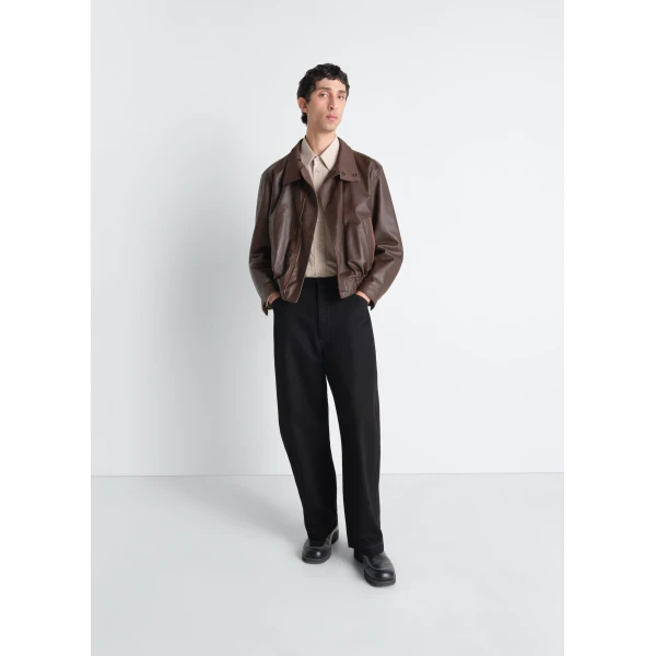 Lemaire Soft Leather Blouson in Leather - Jackets - Parisian Minimalist Luxury at Luxury Shoes 