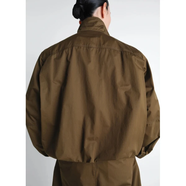 Lemaire Soft Pleated Blouson in Cotton Satin - Jackets - Parisian Minimalist Luxury at Luxury Shoes 