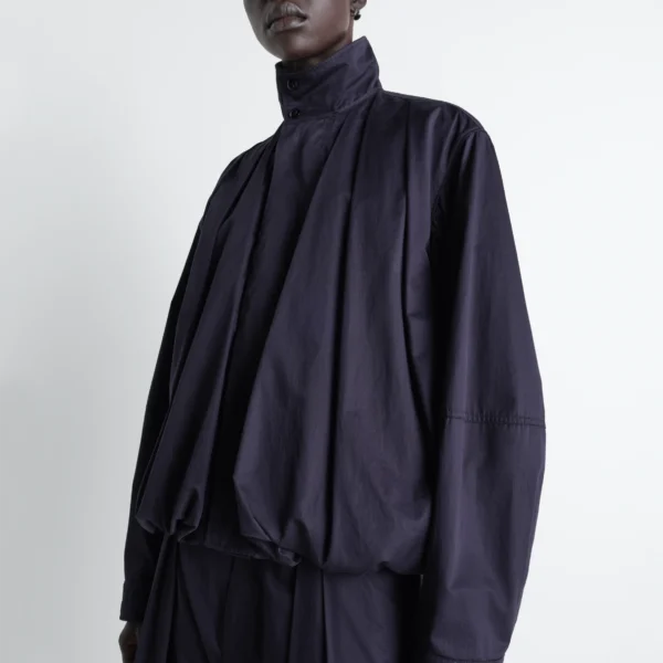 Lemaire Soft Pleated Blouson in Cotton Satin Jacket, view 2
