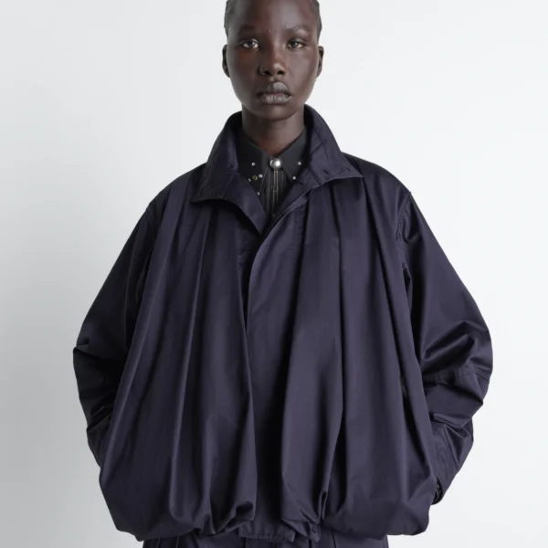 Lemaire Soft Pleated Blouson in Cotton Satin Jacket, view 3
