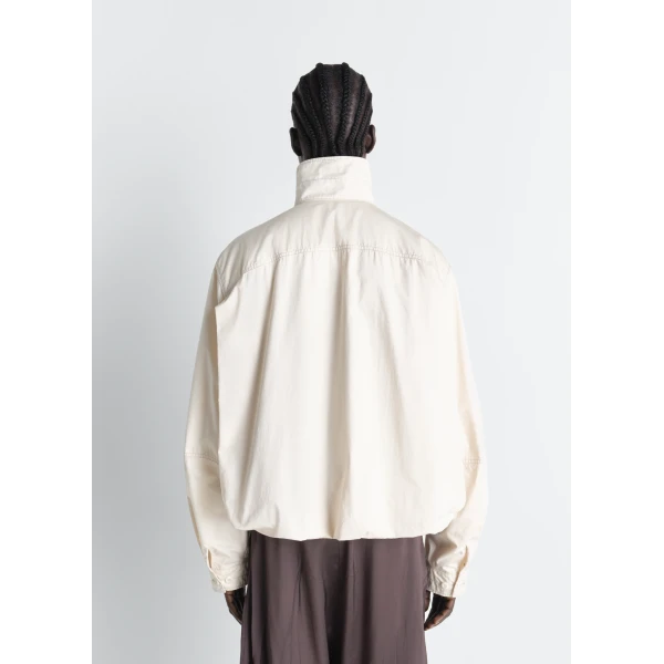Lemaire Soft Pleated Blouson in Cotton Satin - Jackets - Parisian Minimalist Luxury at Luxury Shoes 
