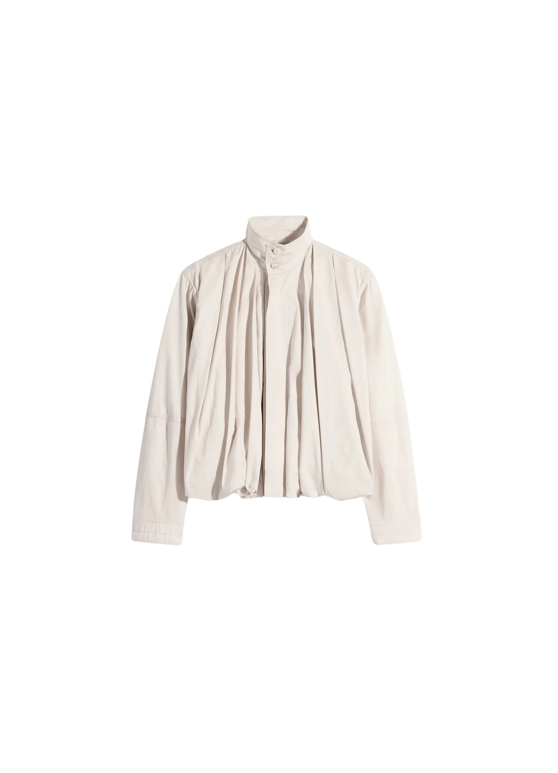 Lemaire-Soft-Pleated-Blouson-in-Cotton-Satin-coveti-638448_nobg Lemaire Soft Pleated Blouson in Cotton Satin - Jackets - Parisian Minimalist Luxury at Luxury Shoes