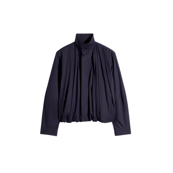 Lemaire Soft Pleated Blouson in Cotton Satin - Jackets - Parisian Minimalist Luxury at Luxury Shoes 